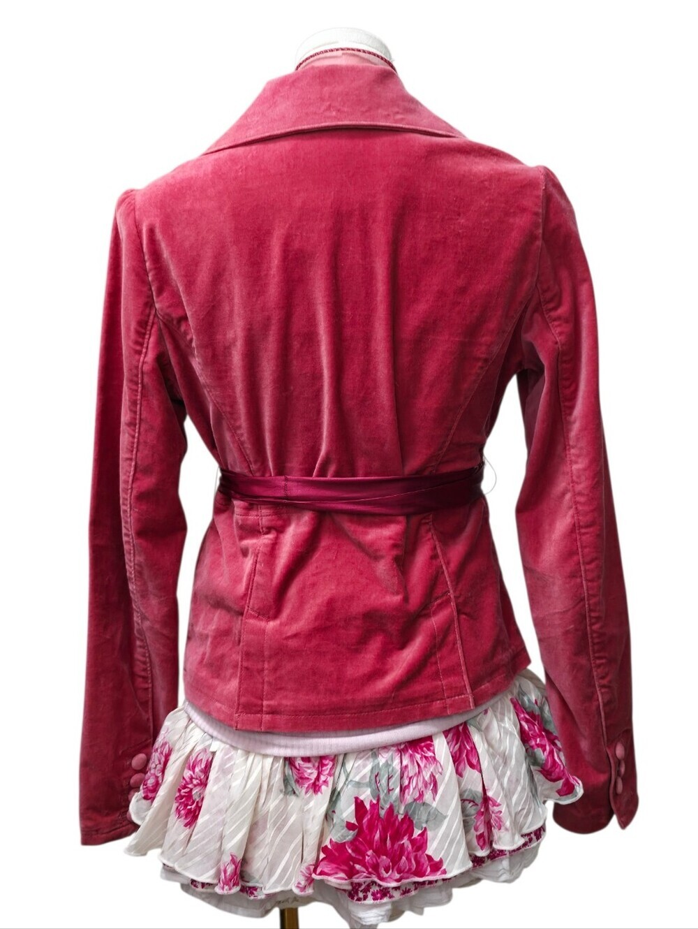 Abercrombie Vintage Strawberry Pink Babydoll Jacket With Satin Tie - Picture 3 of 7